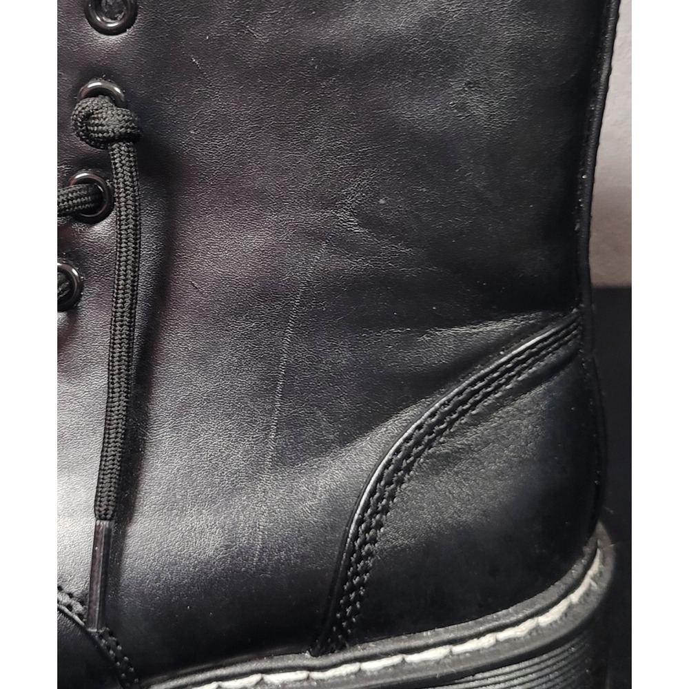 No Boundaries Women's Lug Sole Combat Boots Black Faux Leather Side Zip Size 6 - Picture 5 of 14